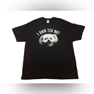 NEW I SHIH TZU NOT Men’s Short-Sleeve Graphic T-Shirt Black XL Gildan Dog